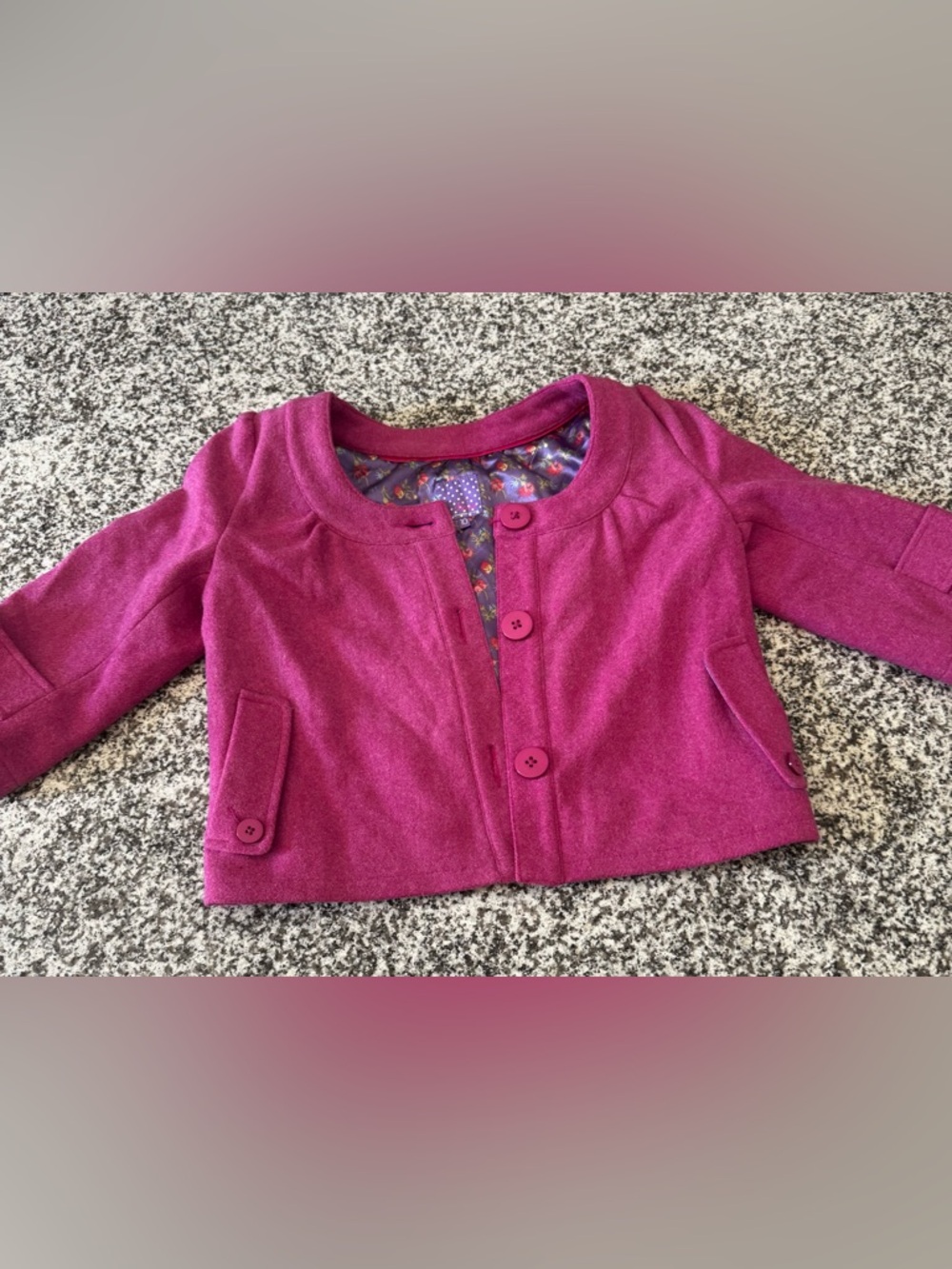 100% Wool Magenta Ness Jacket